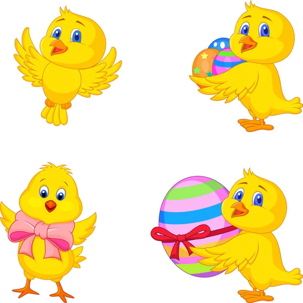 Pequeña Chica Dibujos Animados Con Huevo Pascua — Vector de stock