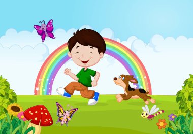 onun pet ile çalışan bir çocuk resmi