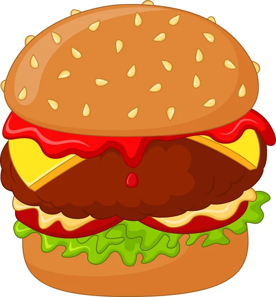 Illustratie Van Cartoon Hamburger — Stockvector