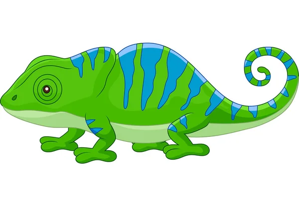 Illustration Cartoon Cute Chameleon — Stock Vector