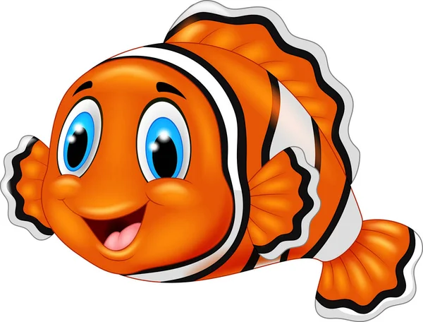 Cute Clown Fish Cartoon — Stock Vector