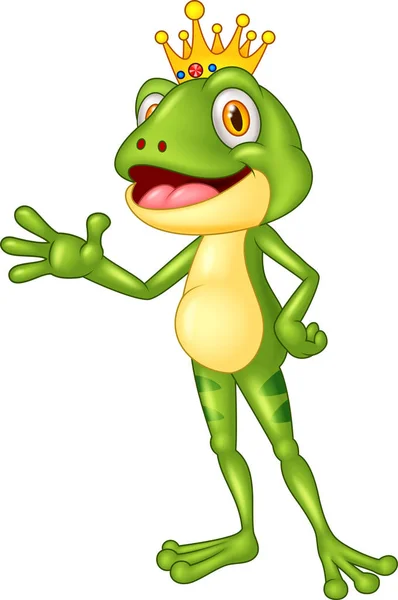 Illustration Cute Frog Presenting — Stock Vector