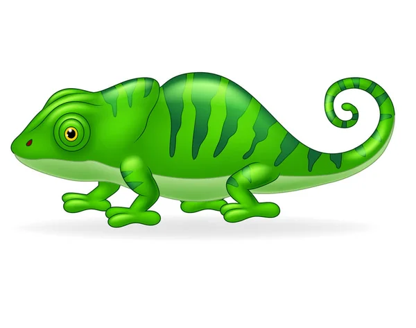 Illustratie Van Cartoon Schattig Chameleon — Stockvector