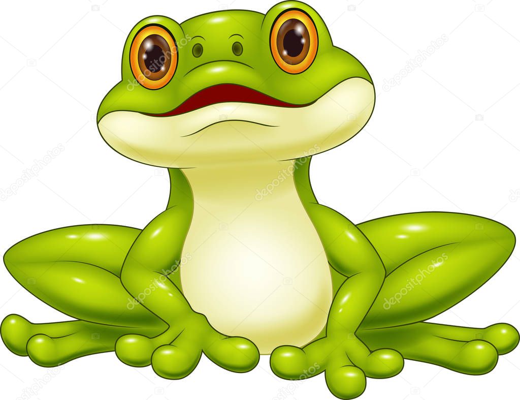 Illustration of cartoon cute frog
