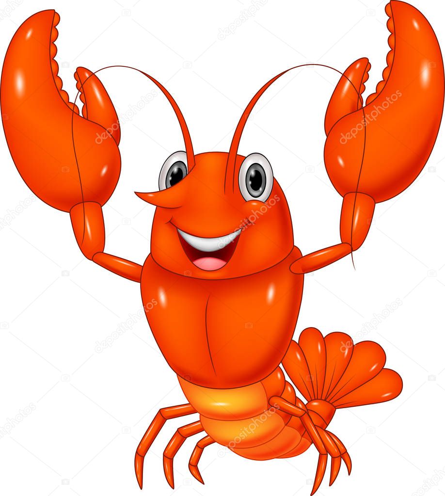 Illustration of cartoon lobster