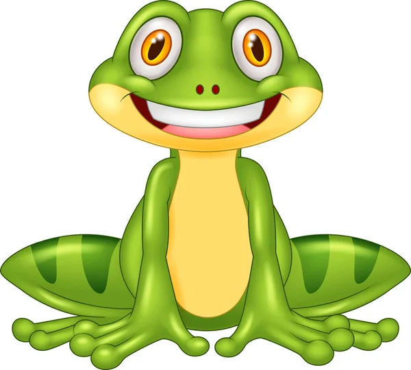 Illustration Cartoon Happy Frog — Stock Vector