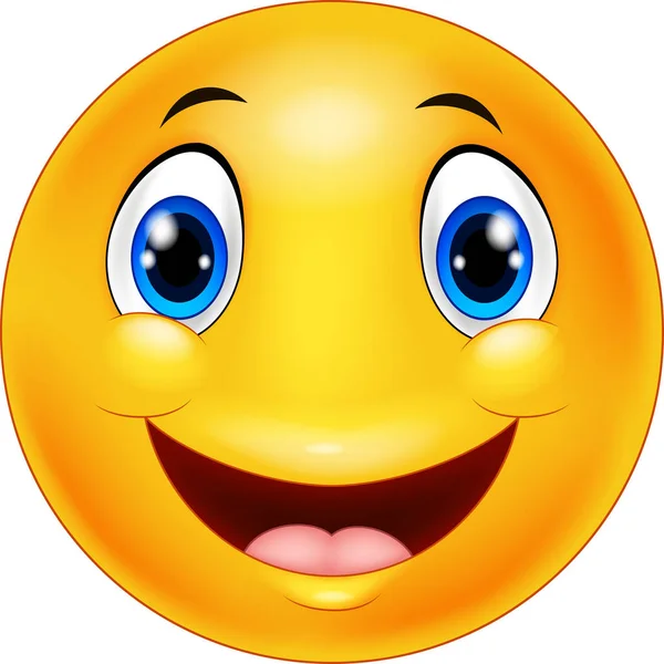 Cara Emoticono Sonriente Feliz Sobre Fondo Blanco — Vector de stock