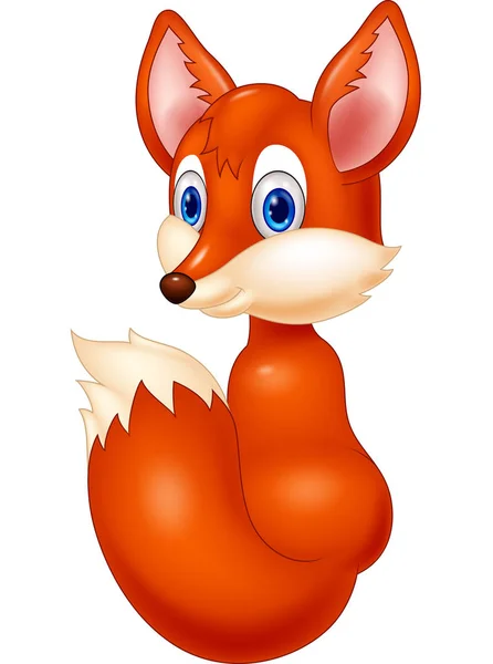 Cartoon Fox Regarder Arrière — Image vectorielle