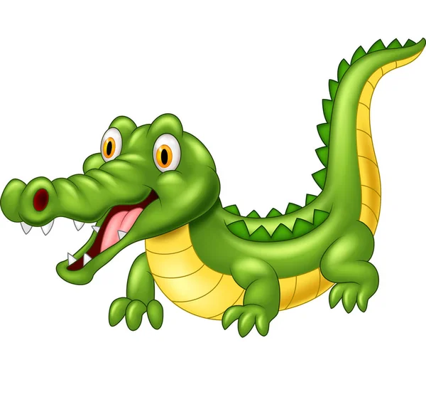 Cartoon Crocodile Happy Face Happy Reaction — Stock Vector