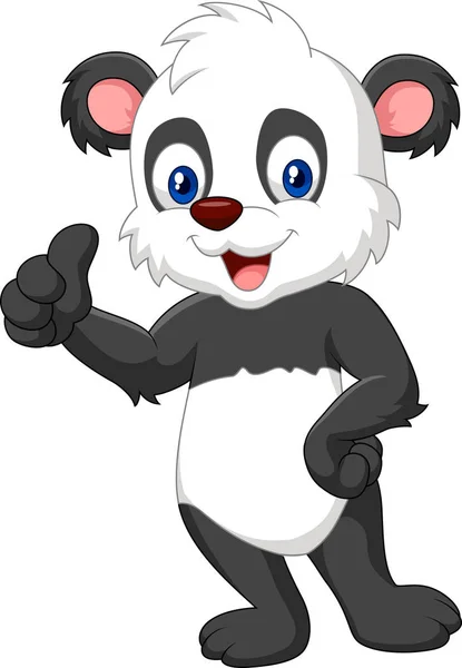 Cartoon Panda Giving Thumb — Stock Vector