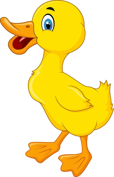 Illustratie Van Gelukkig Duck Cartoon — Stockvector