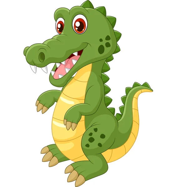 Illustration Cartoon Cute Crocodile — Stock Vector