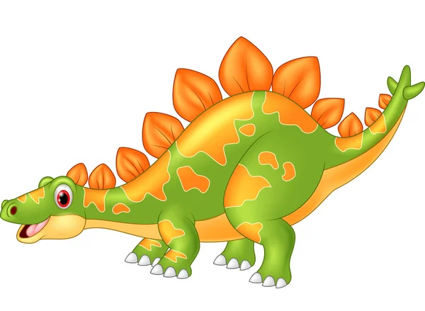 Cartoon Big Dinosaur Stegosaurus — Stock Vector