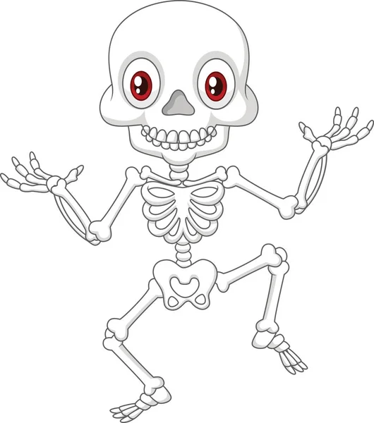 Happy Halloween Skeleton Dancing — Stock Vector