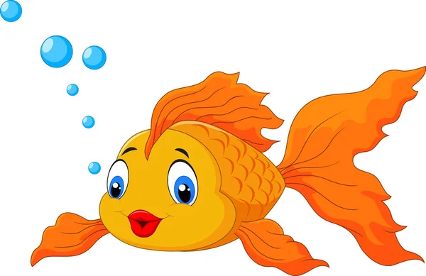 Happy Goldfish Bubbles — Stock Vector