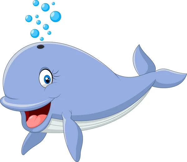 Illustration Happy Whale Cartoon — Stock Vector