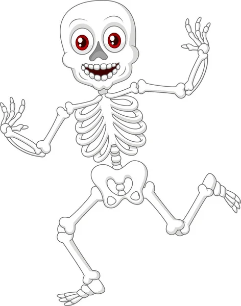 Happy Halloween Skeleton Dancing — Stock Vector