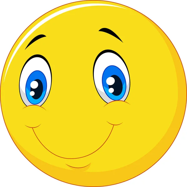 Happy Smile Emoticon White Background — Stock Vector
