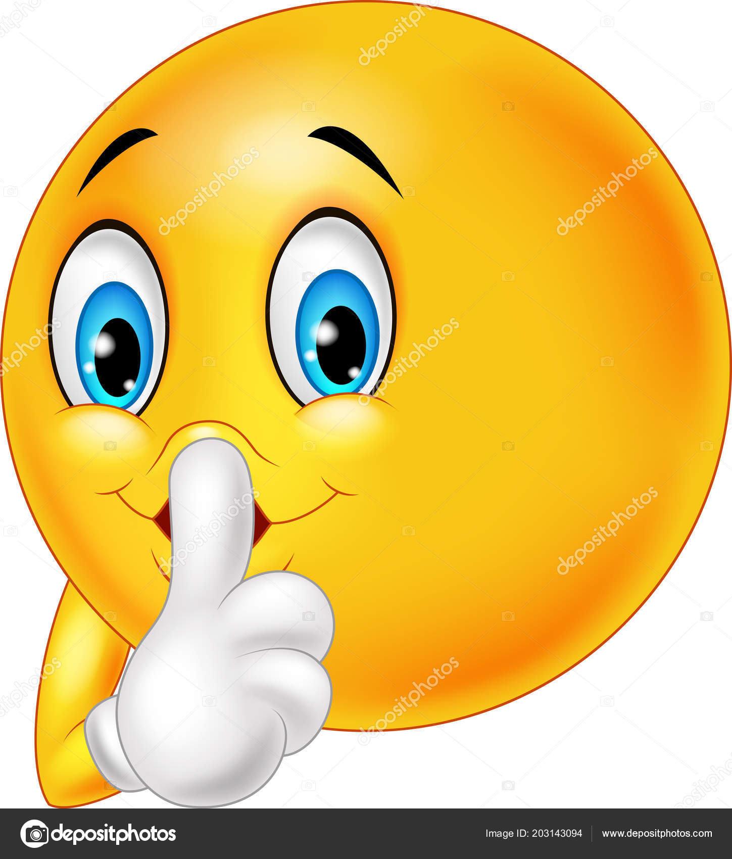 Emoticon Glad Gjør Stille Tegn stockvektor © tigatelu #203143094, image size:1449x1700