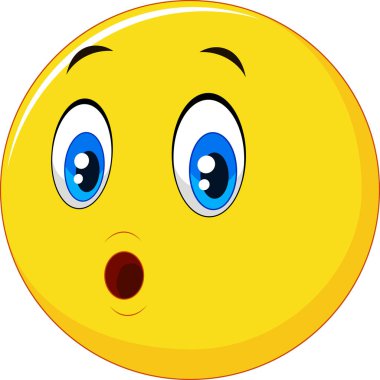 şaşkın ifade yüz karikatür izole arka plan üzerinde