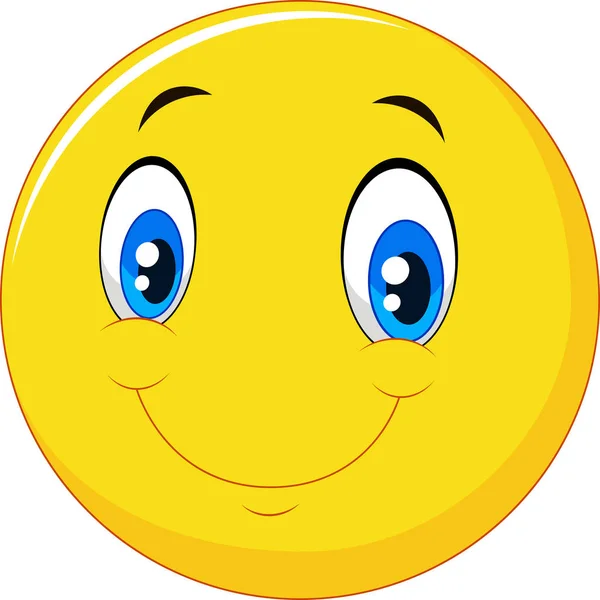 Happy Smile Face Emoticon White Background — Stock Vector