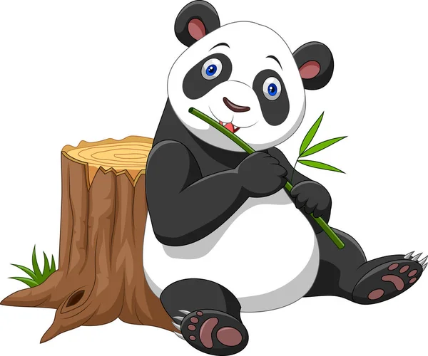 Ilustración Dibujos Animados Lindo Panda — Vector de stock