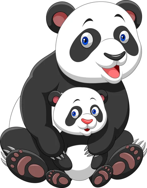 Mother Baby Panda — Stock Vector