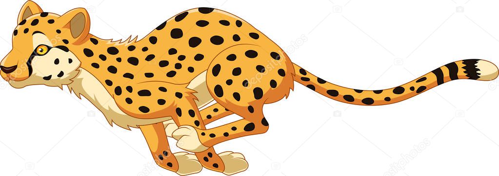 Illustration of cartoon cheetah running
