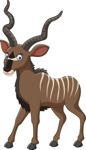 Illustration Der Karikatur Kudu Antilope — Stockvektor