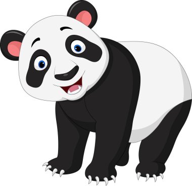 Karikatür mutlu panda çizimi