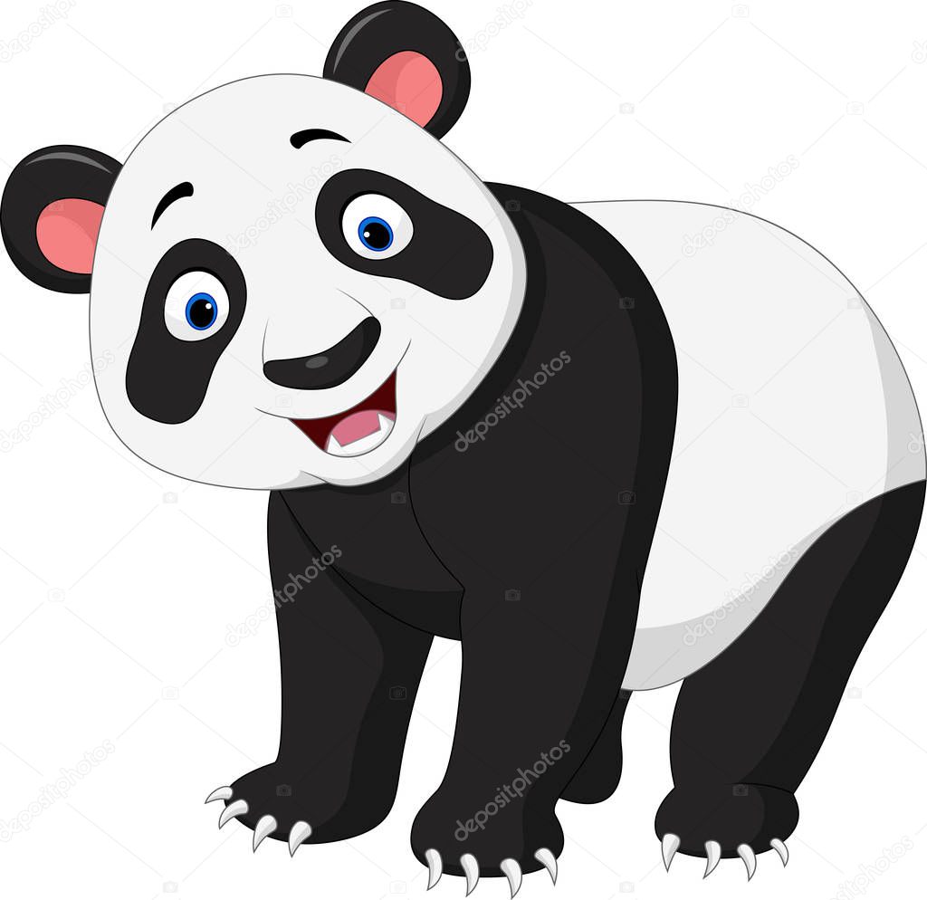 Illustration of cartoon happy panda