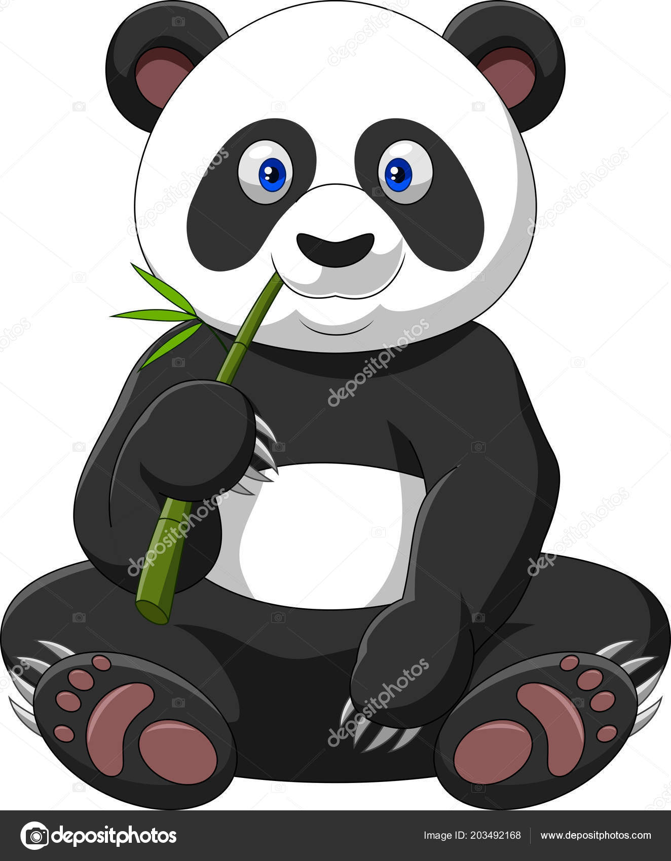 Panda Bonito. Pandas Engraçados Dos Desenhos Animados Comendo Bambu,  Dormindo, Sentado, Segurando Balões. Mascote De Ursos Asiáticos Felizes No  Conjunto De Vetores De Poses Diferentes. Caráter Segurando Caixa De  Presente, Coração Grande