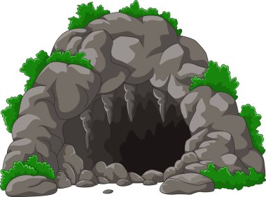 Cartoon the cave with stalactites clipart