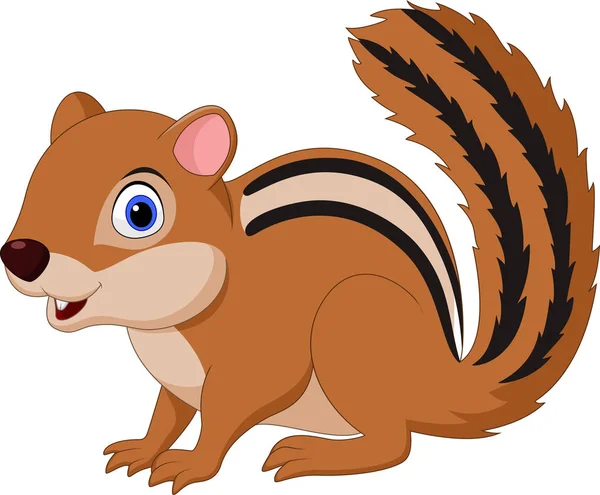 Cartoon Chipmunk Geïsoleerd Witte Achtergrond — Stockvector