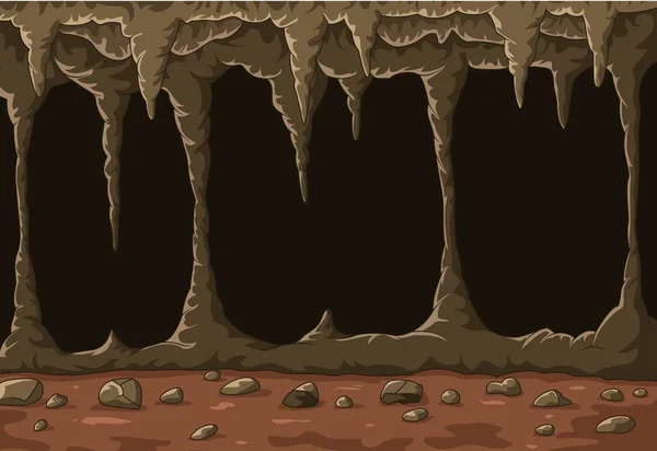 Dibujos Animados Cueva Con Estalactitas — Vector de stock
