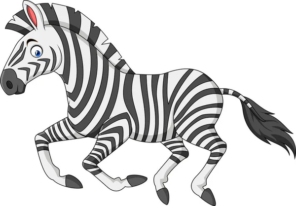 Illusztráció Rajzfilm Zebra Fut — Stock Vector