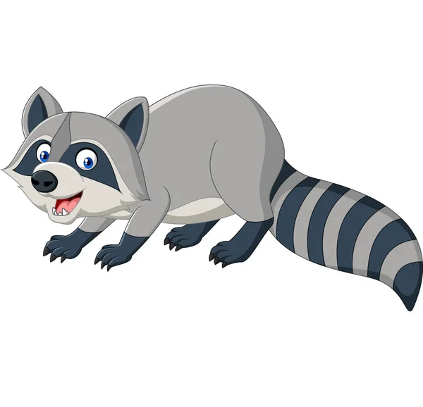 Illustration Cartoon Funny Raccoon — Stock Vector