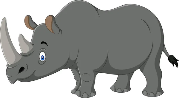 Illustration Mascotte Rhinocéros Dessin Animé — Image vectorielle