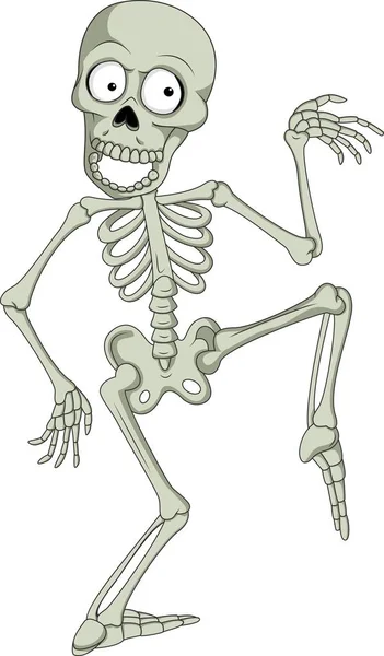 Cartoon Funny Skeleton Dancing — Stock Vector