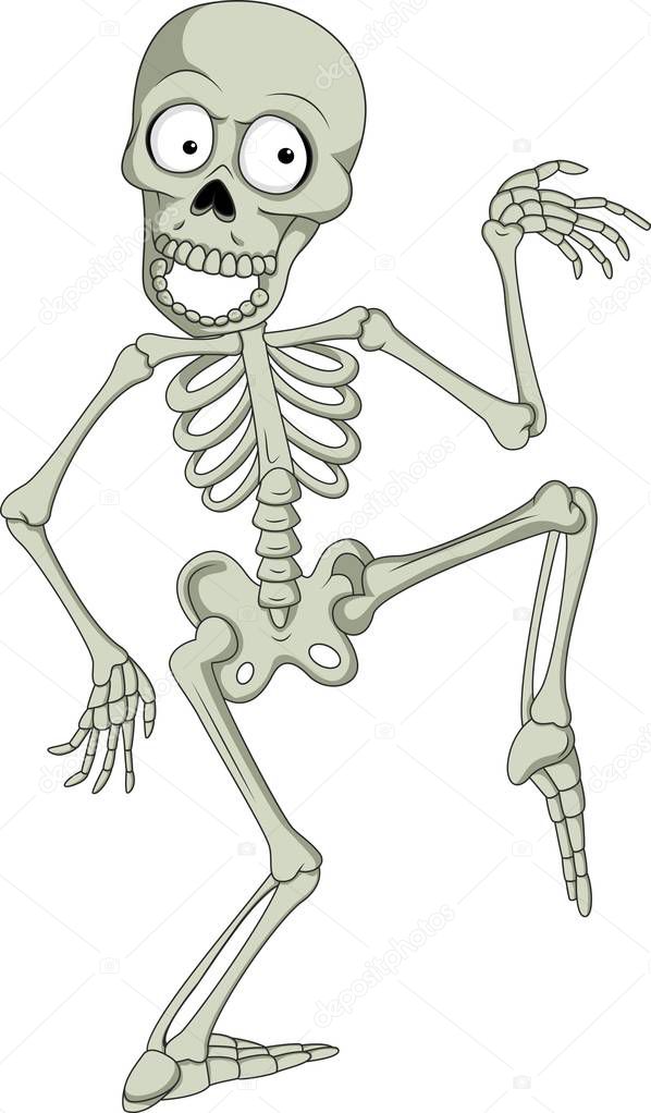 Cartoon funny skeleton dancing