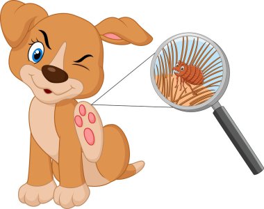 Illustration of flea Infested Dog clipart