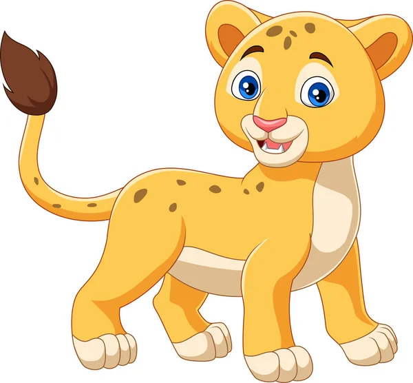 Beyaz arka plan üzerinde izole karikatür bebek aslan