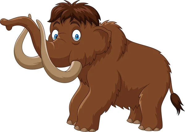 Mamut Dibujos Animados Aislado Sobre Fondo Blanco — Vector de stock