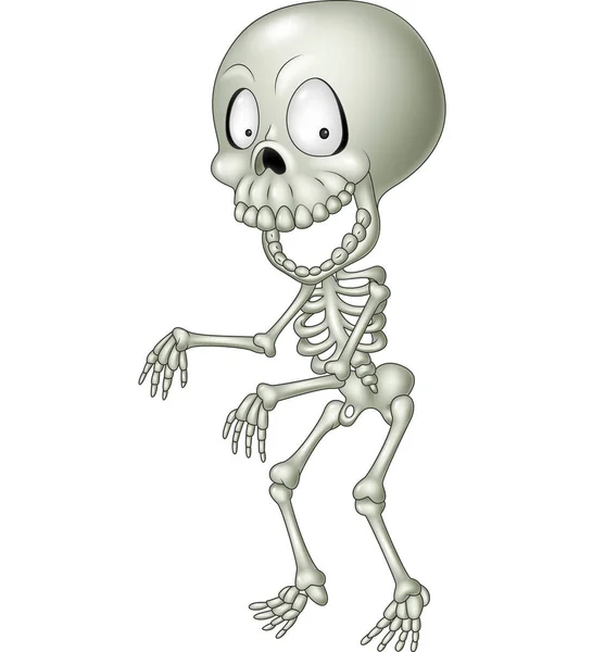 Desenhos Animados Esqueleto Humano Engraçado —  Vetores de Stock