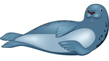 çizgi film mührü beyaz arkaplanda izole edildi