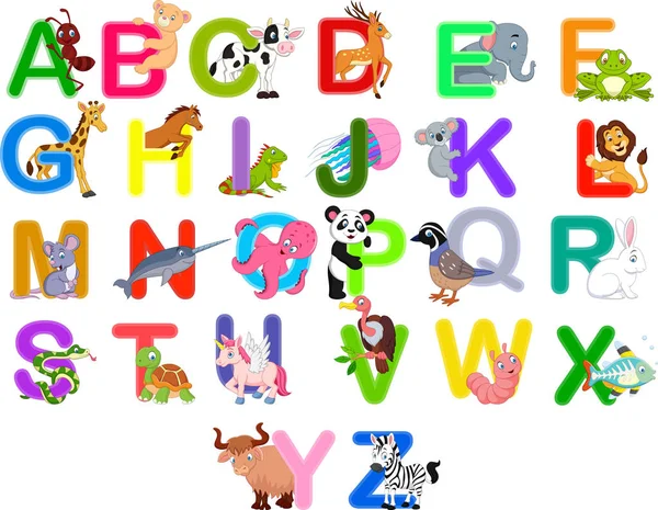 Illustration Vectorielle Alphabet Animaux — Image vectorielle