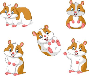 Sevimli çizgi hamster koleksiyonu kümesi