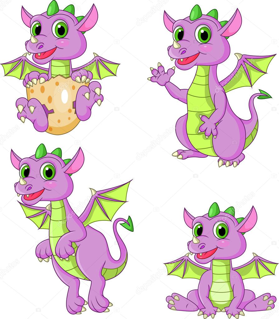 Cartoon dragon collection set