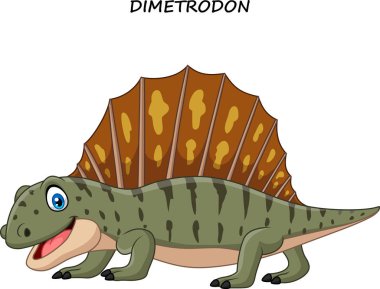 Vektör çizim karikatür komik dimetrodon
