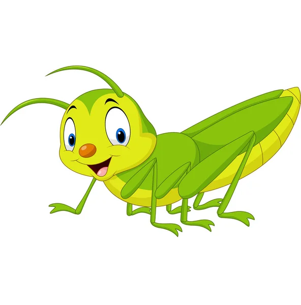 Illustration Vectorielle Cartoon Happy Grasshopper — Image vectorielle